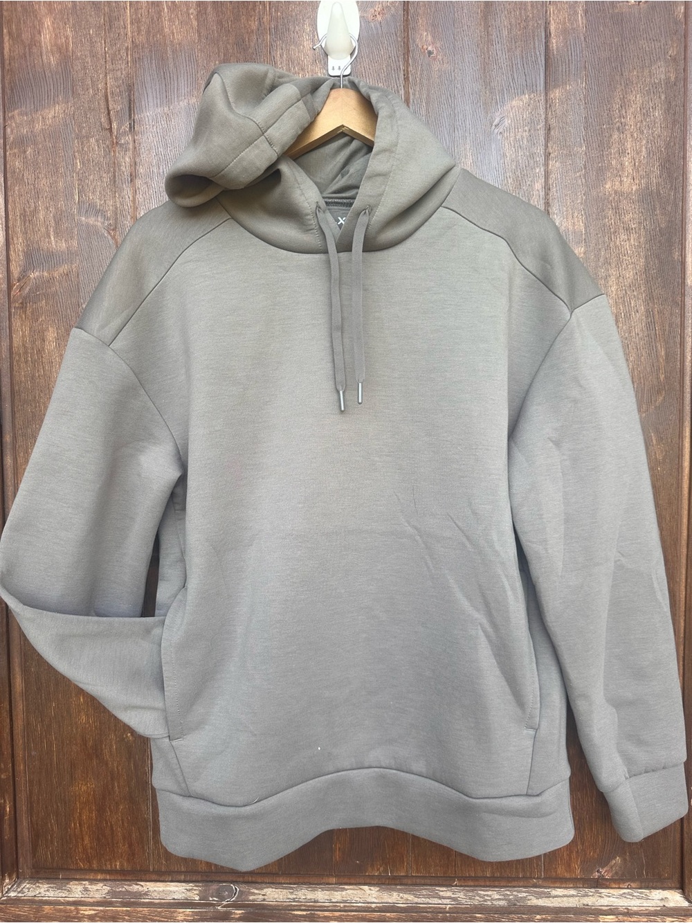 FLX Men's Taupe Pullover Hoodie with Drawstring Hood